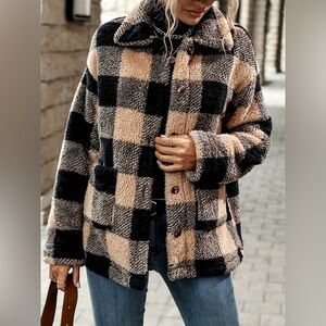 Plaid Sherpa Button-Down Outerwear
